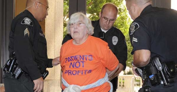 healthcare protester