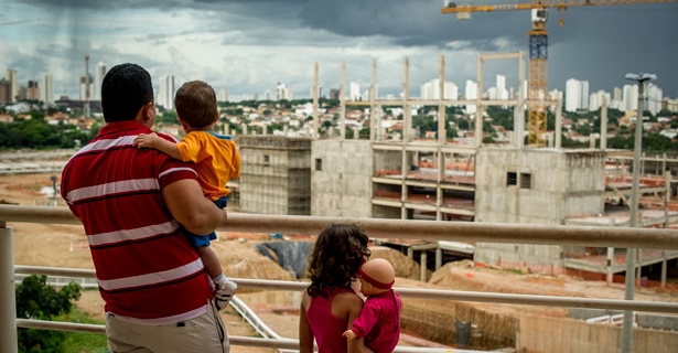 Brazilians Watching Construction