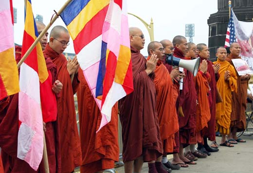 Monk protesters