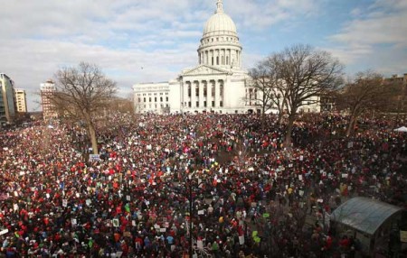 Madison protest photo from In These Times