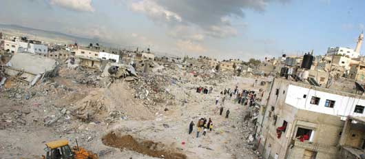 The ravaged landscape of the Jenin refugee camp.