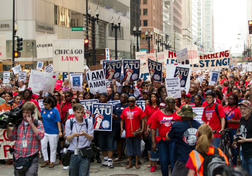 Chicago Educators Marching