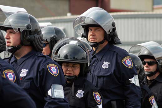 Riot cop close-up